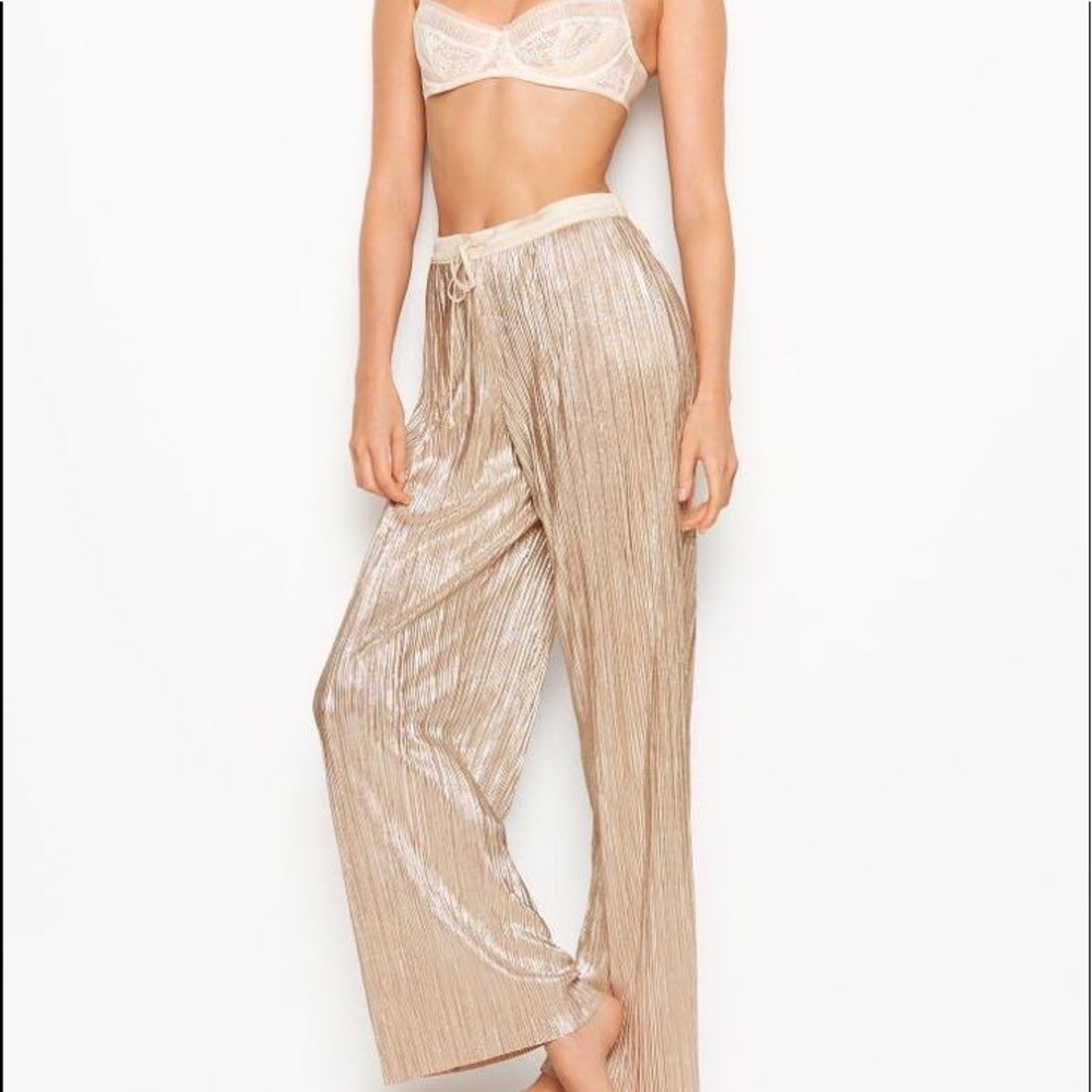 SALE VS Victoria Secret gold pj lounge pants xs